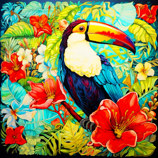 Luxury AB Velvet Diamond Painting Kit -  Parrot