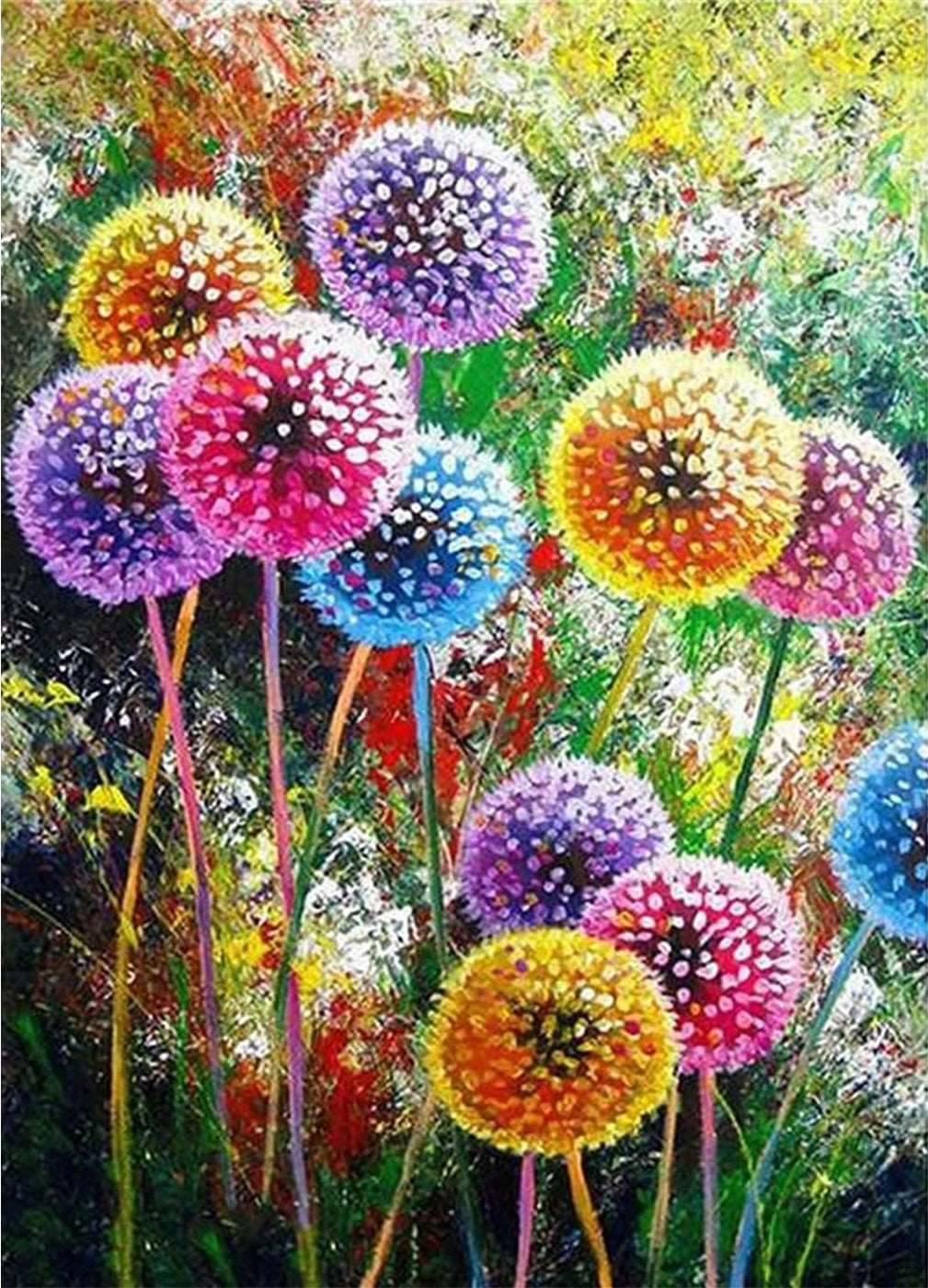 Luxury AB Velvet Diamond Painting Kit -  Colored dandelion