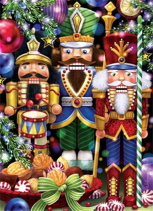 Luxury AB Velvet Diamond Painting Kit -  Dwarf king and his two brothers