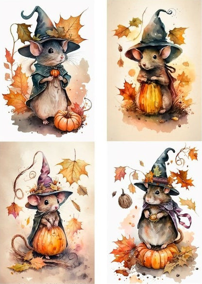 Luxury AB Velvet Diamond Painting Kit -  Rats waiting for halloween