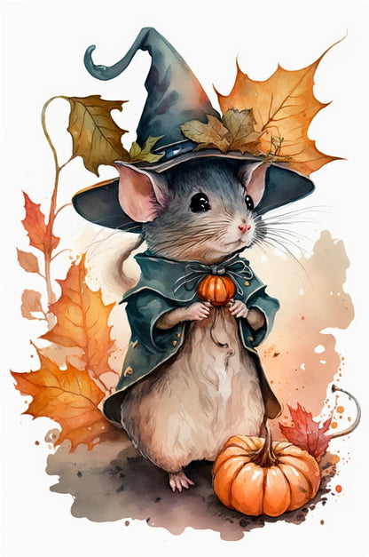 Luxury AB Velvet Diamond Painting Kit -  Rats waiting for halloween