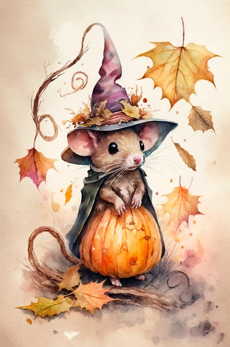 Luxury AB Velvet Diamond Painting Kit -  Rats waiting for halloween