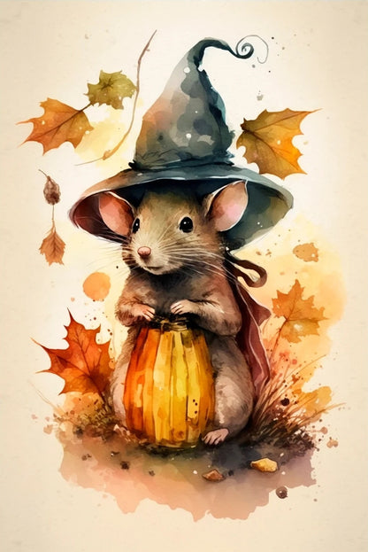 Luxury AB Velvet Diamond Painting Kit -  Rats waiting for halloween