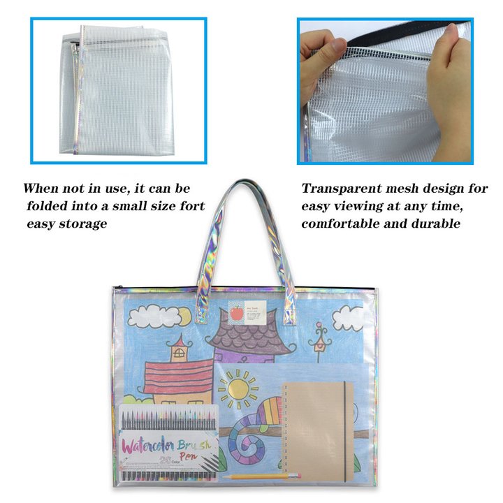 25x19in(63.5x48cm)Large Diamond Painting Bag with Handle and Zipper/Waterproof Art Storage Bag for Artworks-TOOL