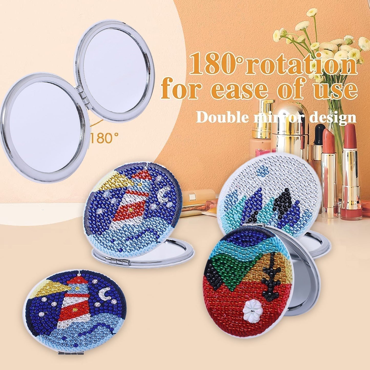 DIY Diamond Painting Creative Diamond Mini Mirror | bird