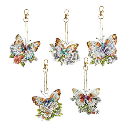 5 pcs DIY Diamond Painting Keychain  | Butterfly（single sided）