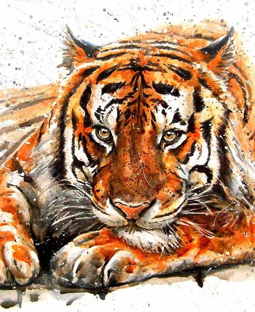 Luxury AB Velvet Diamond Painting Kit - Tiger