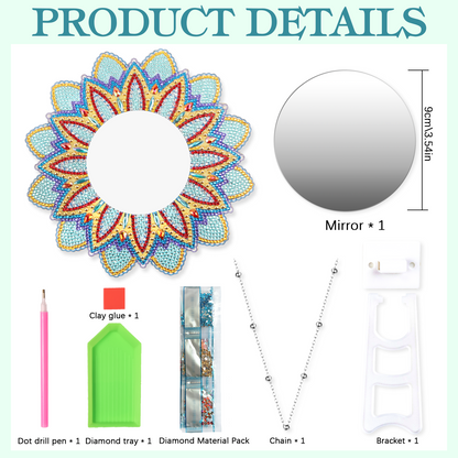 DIY diamante pintura Mandala espejo