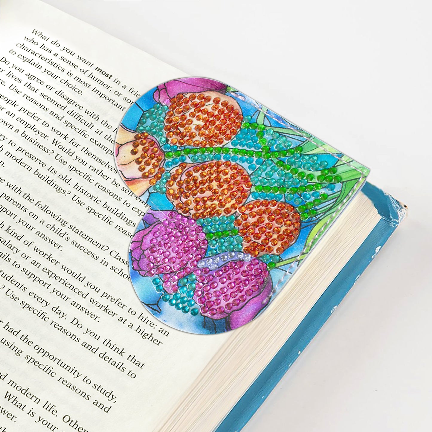 4pcs-DIY Diamond Painted Wrap Corner Bookmark