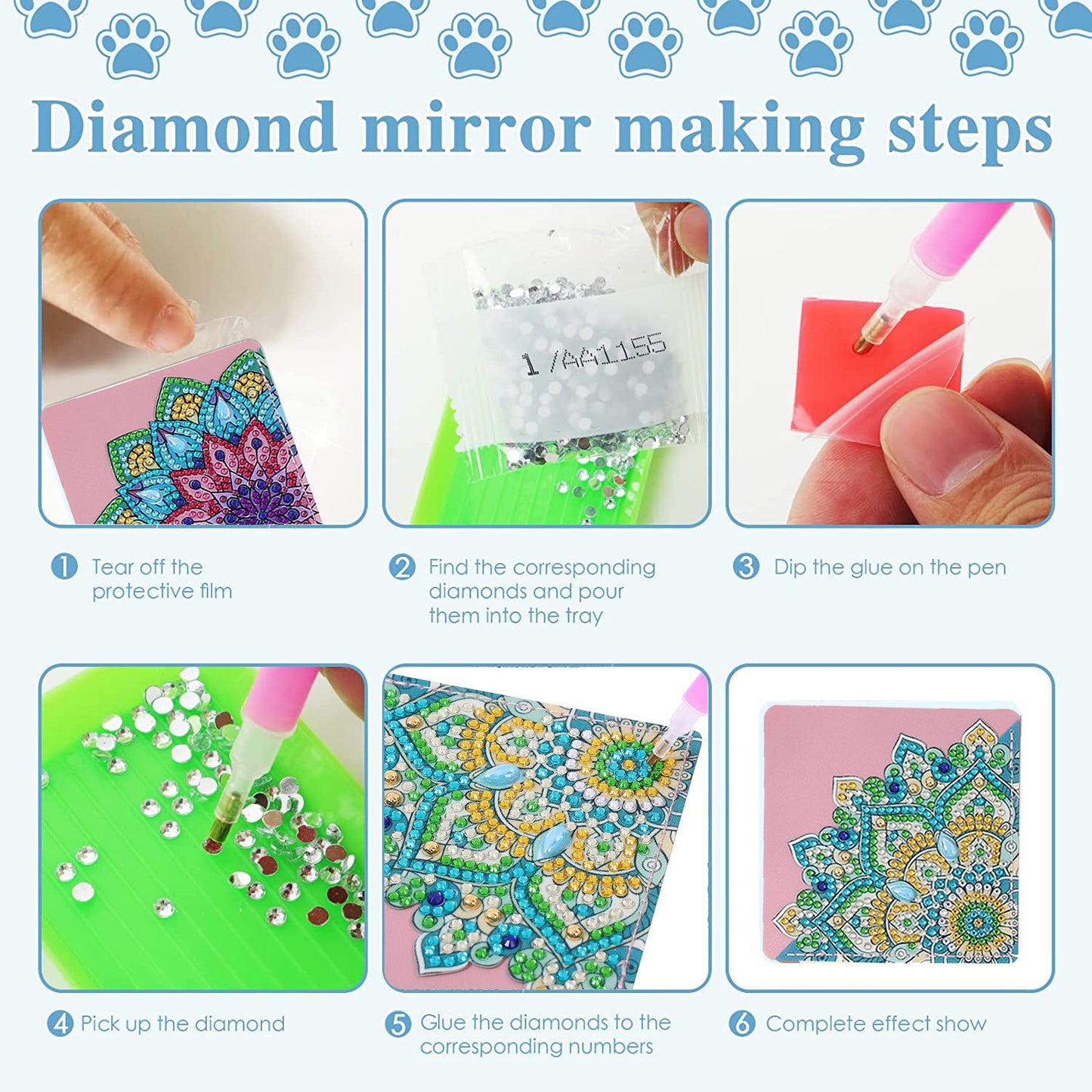 DIY Diamond Painted Wrap Corner Bookmark