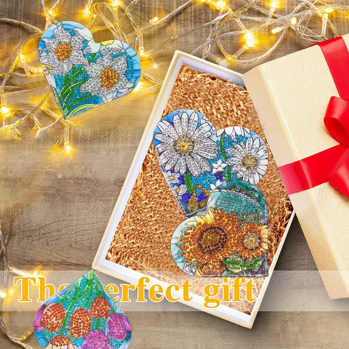 4pcs-DIY Diamond Painted Wrap Corner Bookmark