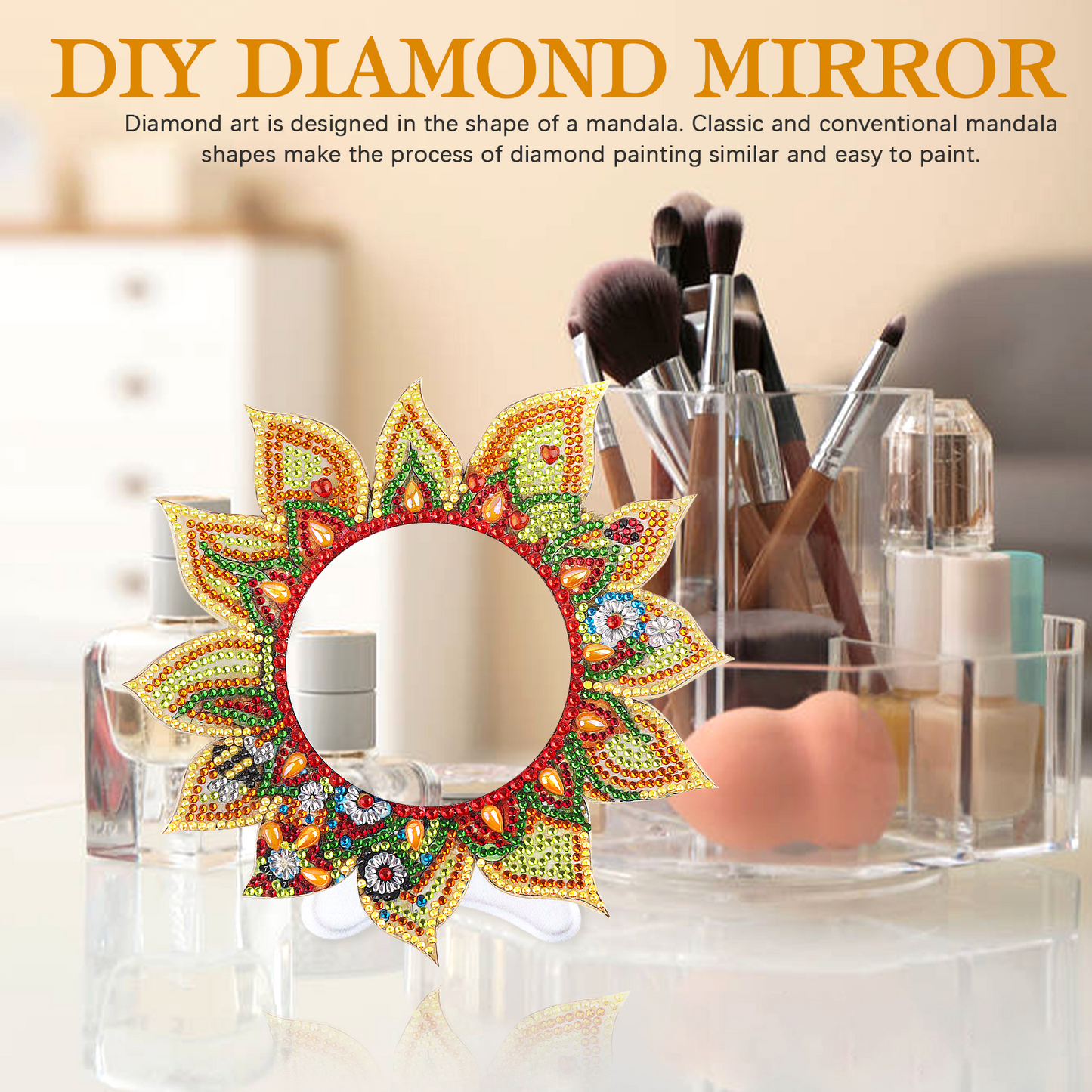 DIY diamond painting  Mandala  Mirror