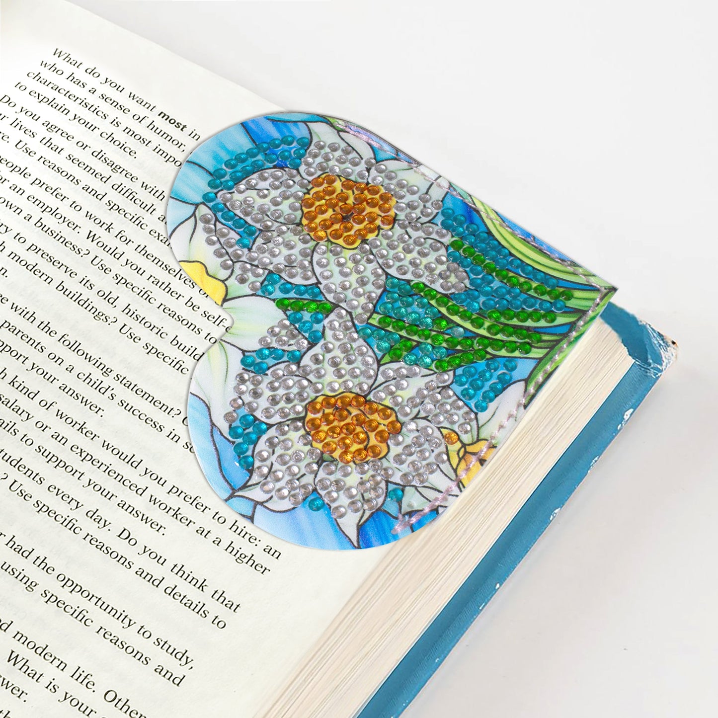 4pcs-DIY Diamond Painted Wrap Corner Bookmark