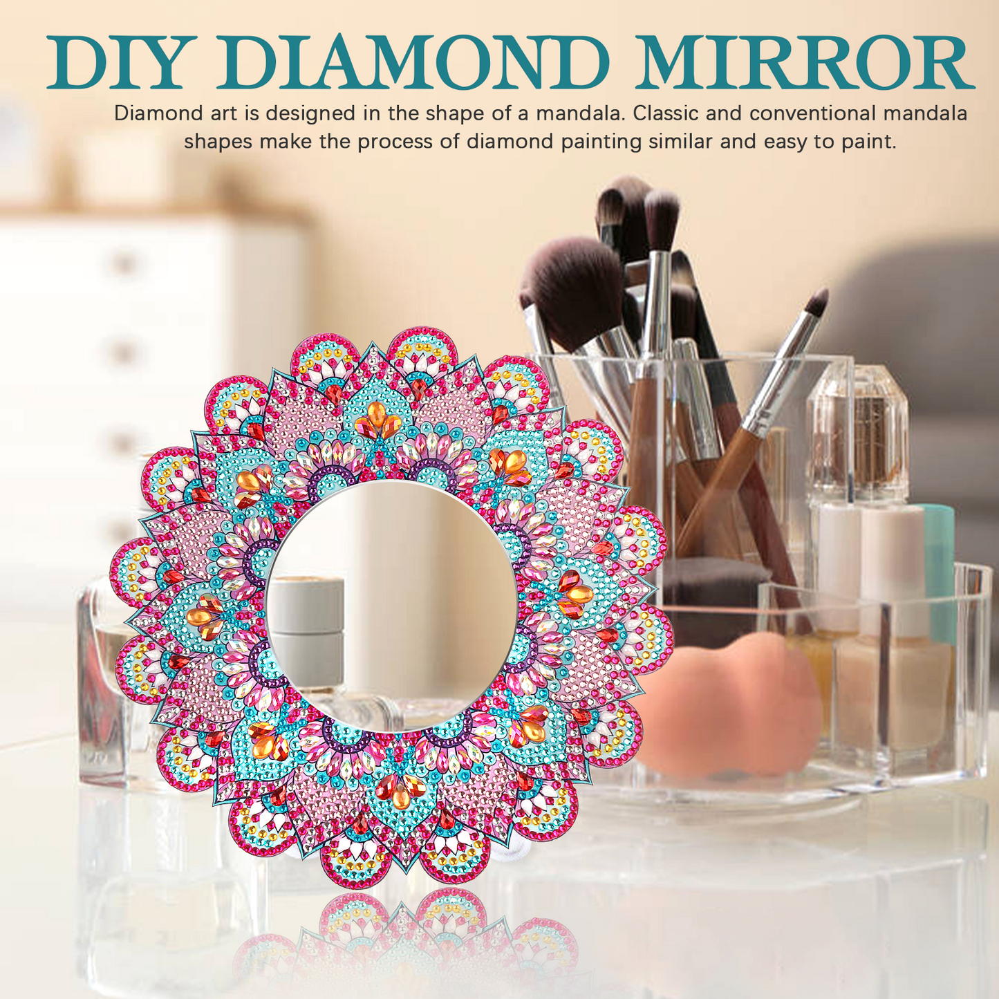 DIY diamond painting  Mandala  Mirror