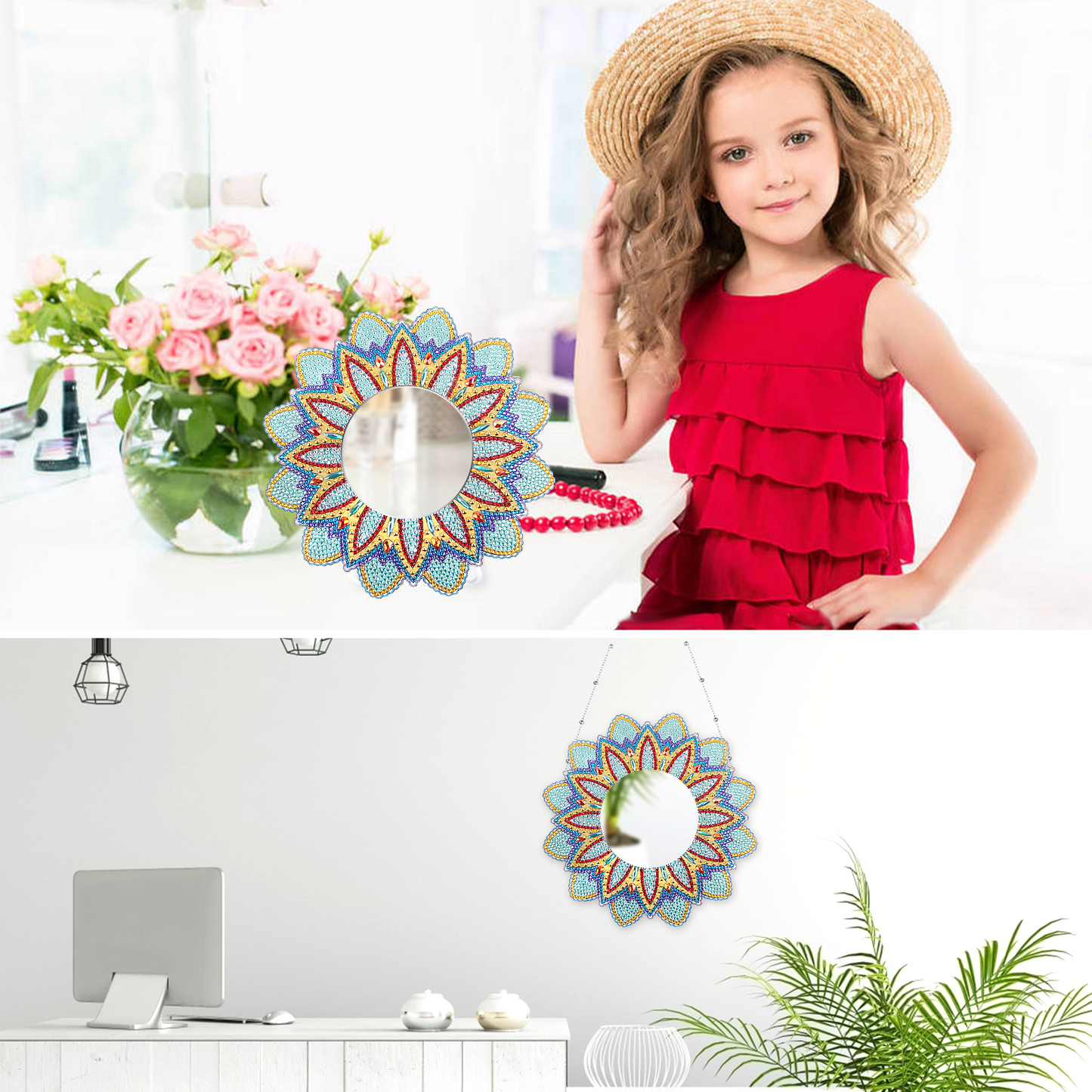 DIY diamond painting  Mandala  Mirror