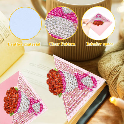 4pcs-DIY Diamond Painted Wrap Corner Bookmark