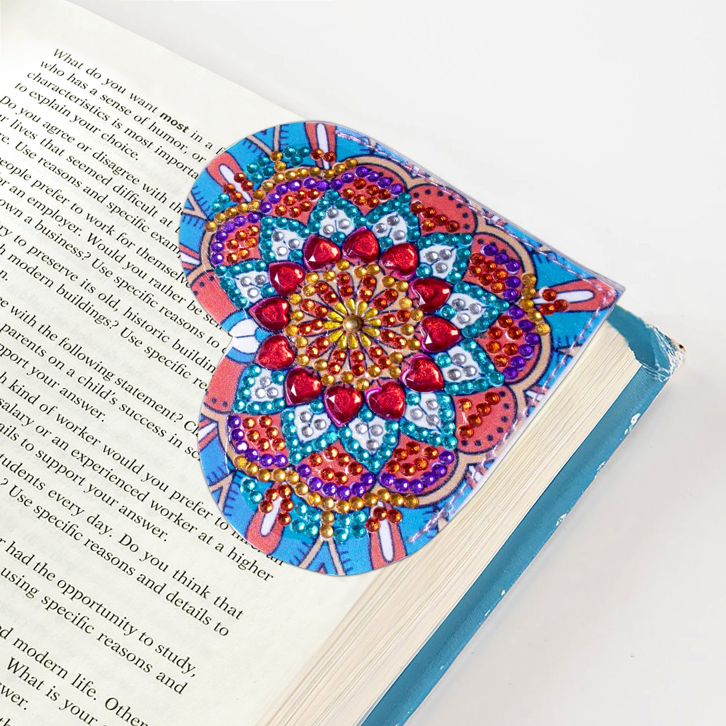 6pcs-DIY Diamond Painted Wrap Corner Bookmark