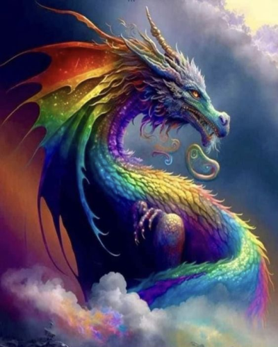 Luxury AB Velvet Diamond Painting Kit - Colorful dragon