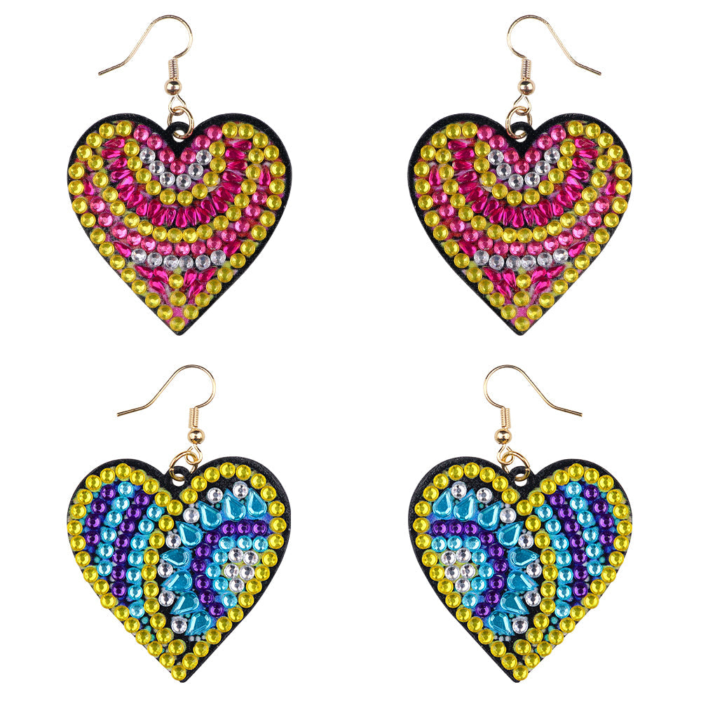 Diamond Painted Earrings | LOVE | 4 pcs