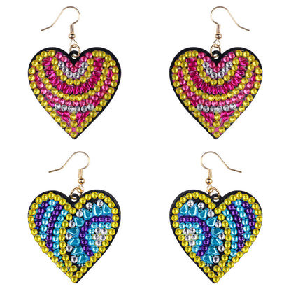 Diamond Painted Earrings | LOVE | 4 pcs