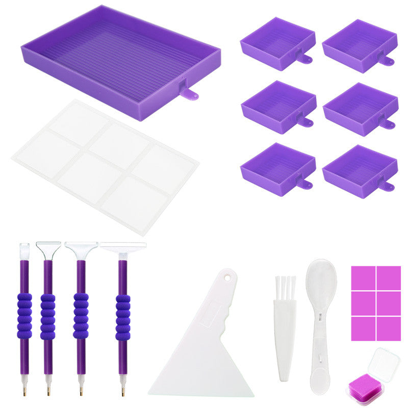 Multifunktionales DIY-Diamant-Malerei-Abdeckblech, Drehbohrer-Tablett-Werkzeug-Set