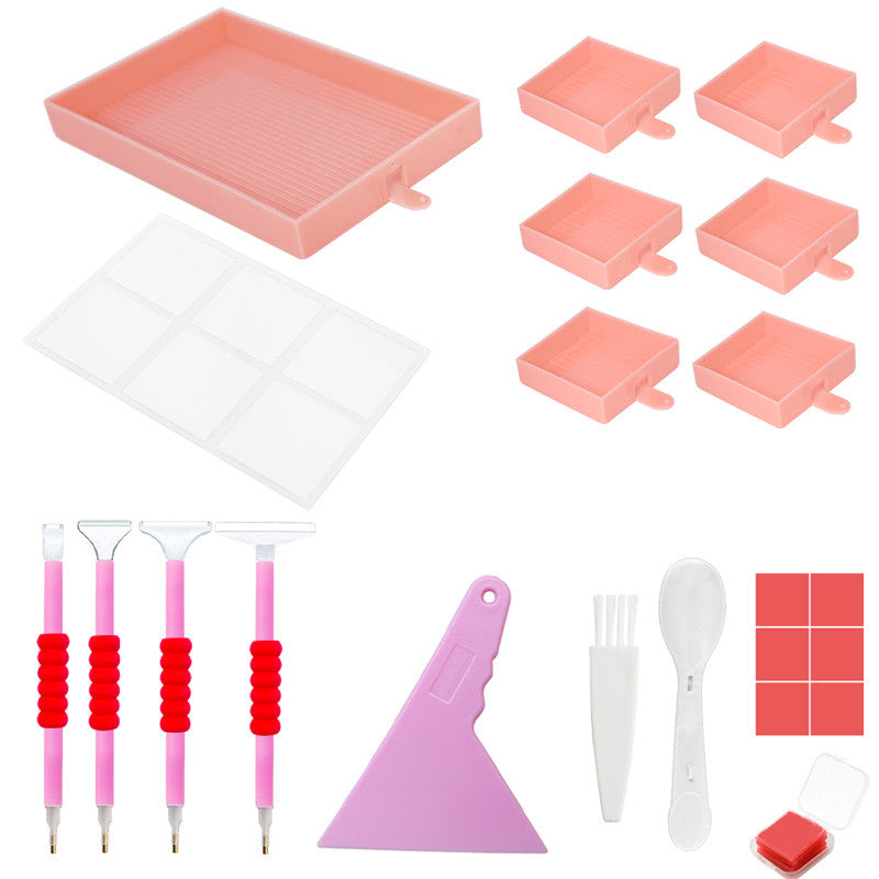 Multifunktionales DIY-Diamant-Malerei-Abdeckblech, Drehbohrer-Tablett-Werkzeug-Set