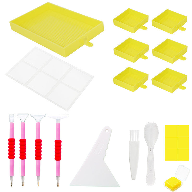 Multifunktionales DIY-Diamant-Malerei-Abdeckblech, Drehbohrer-Tablett-Werkzeug-Set