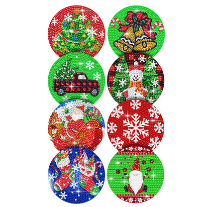 8 pcs set DIY Special Shaped Diamond Painting Coaster  |   Christmas（no holder）