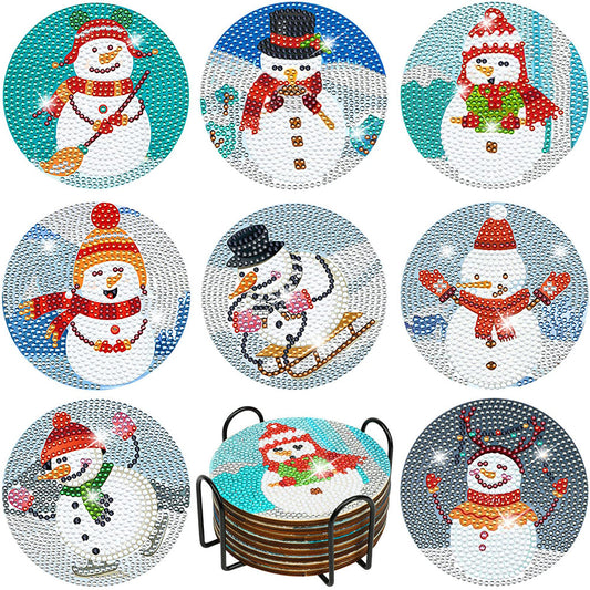 8 pcs set DIY Special Shaped Diamond Painting Coaster  |   Christmas（no holder）