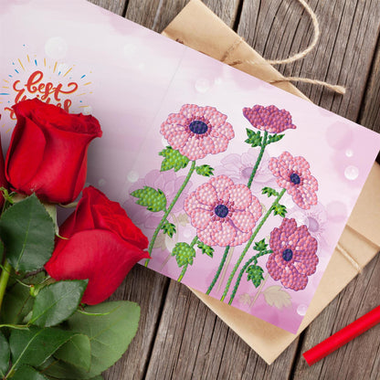 DIY Diamond Painting Greeting Card Special Shaped | flower