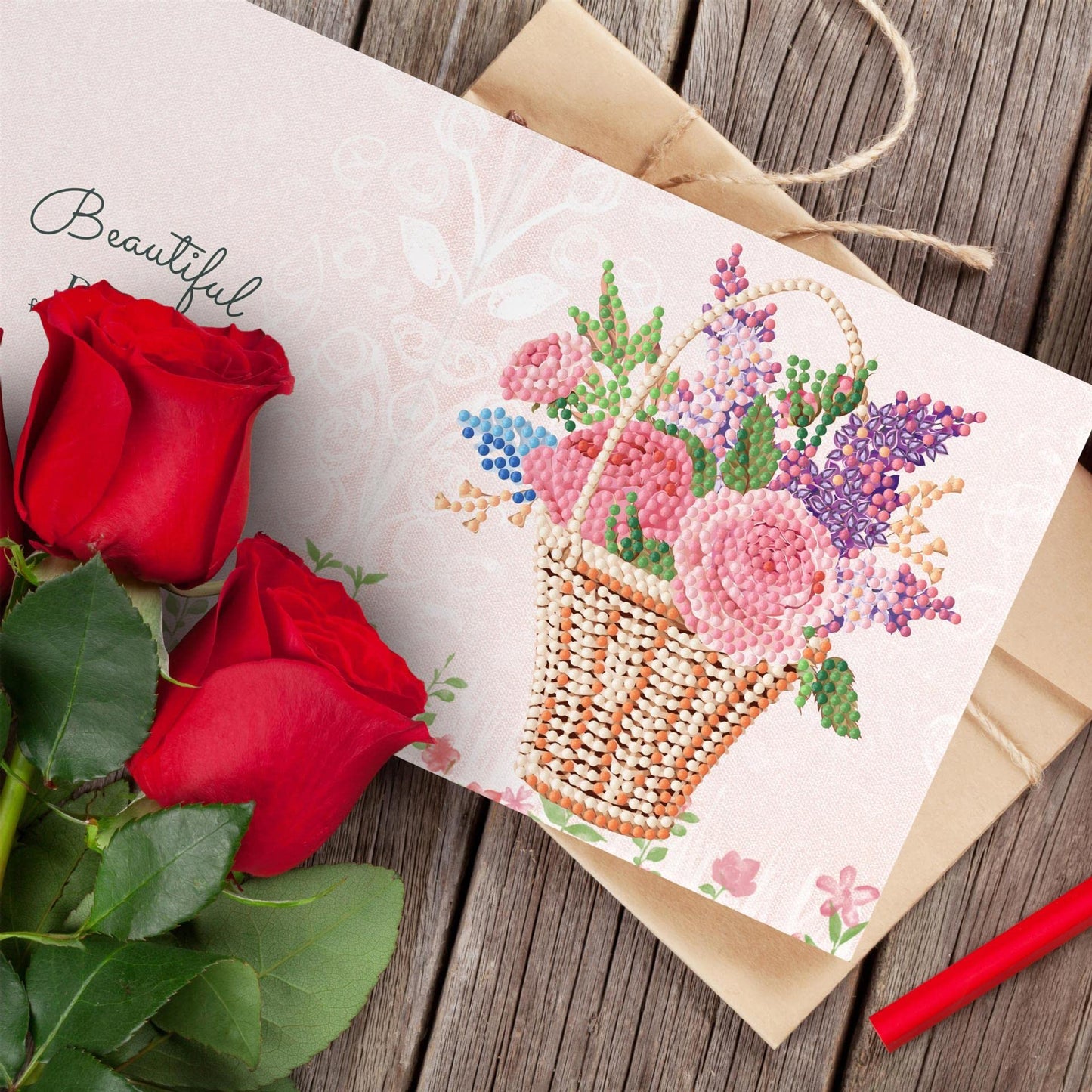 DIY Diamond Painting Greeting Card Special Shaped | flower