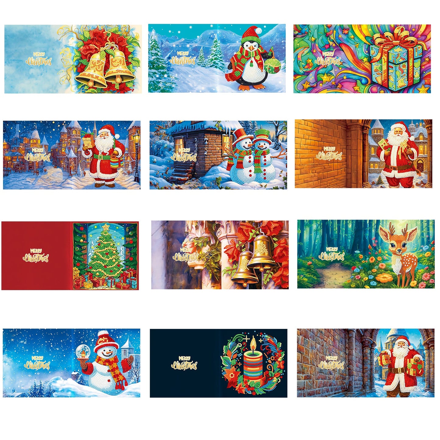 12pcs DIY Christmas Greeting Cards | Christmas