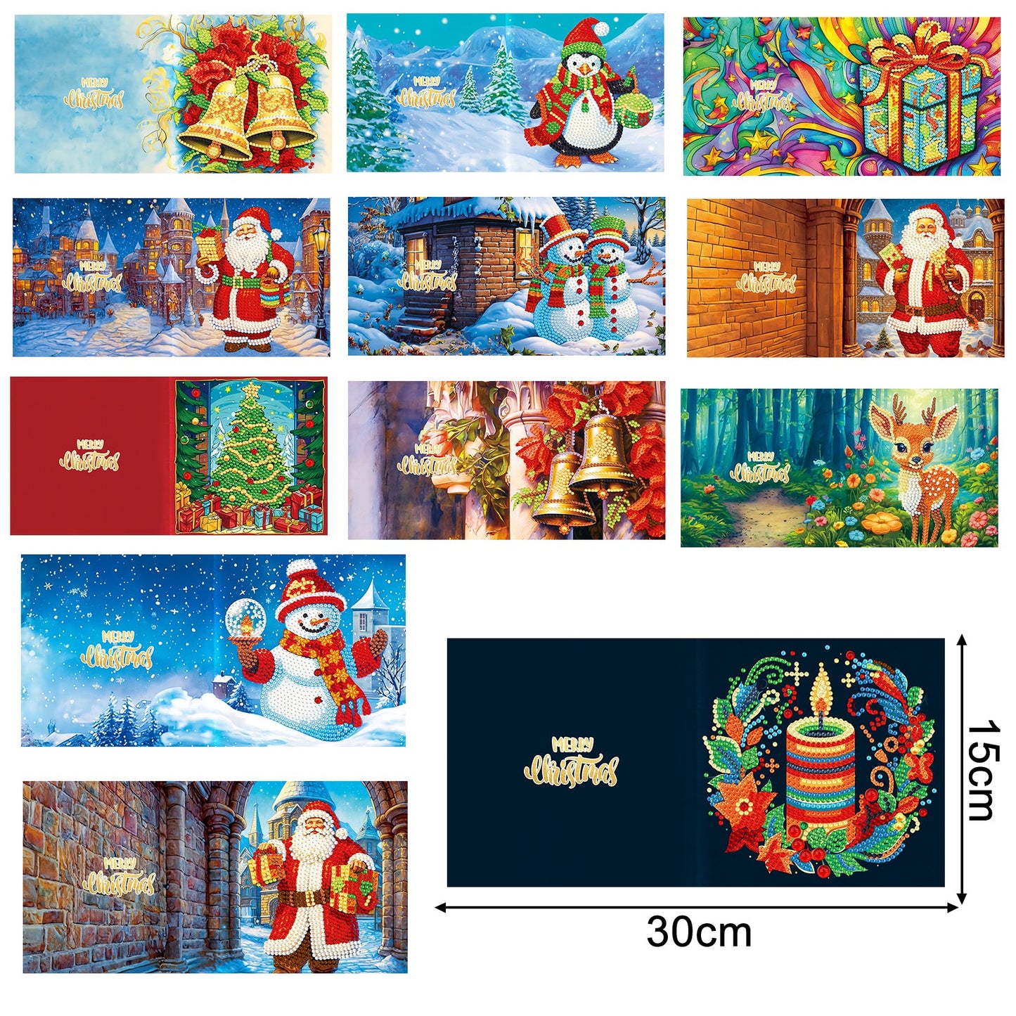 12pcs DIY Christmas Greeting Cards | Christmas