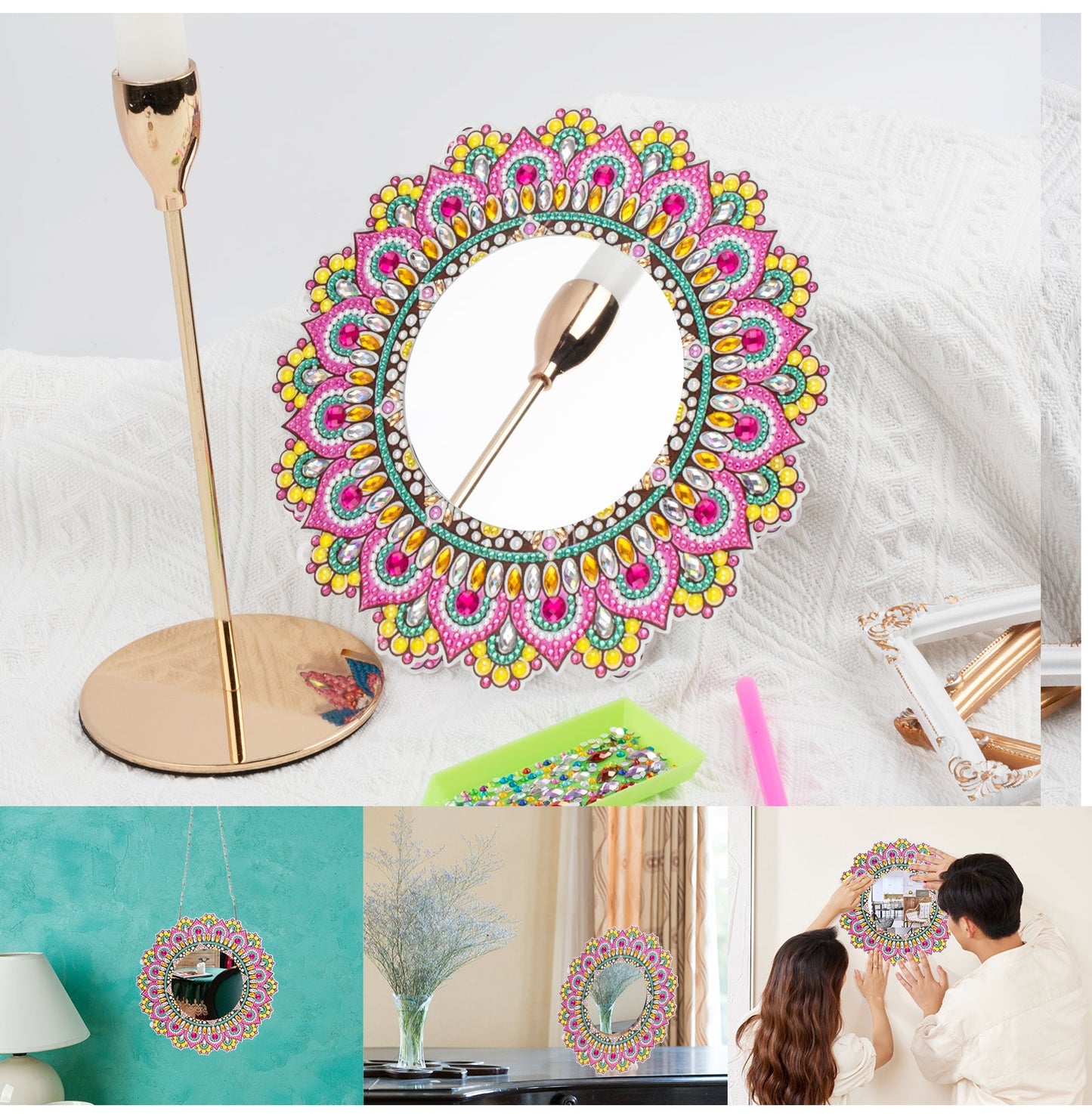 DIY Diamantmalerei Mandala-Spiegel