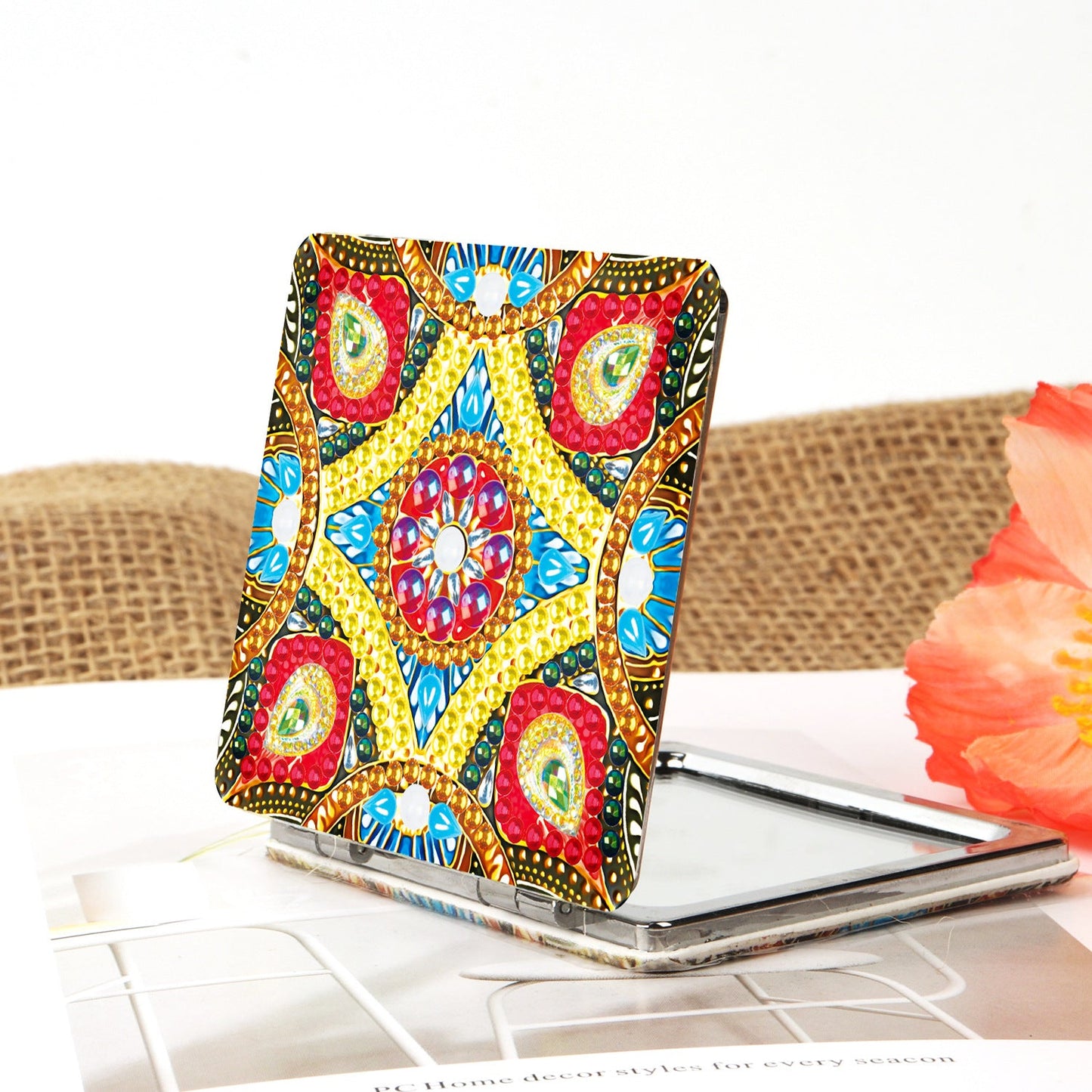 DIY Diamond Painting Creative Diamond Mini Mirror | mandala