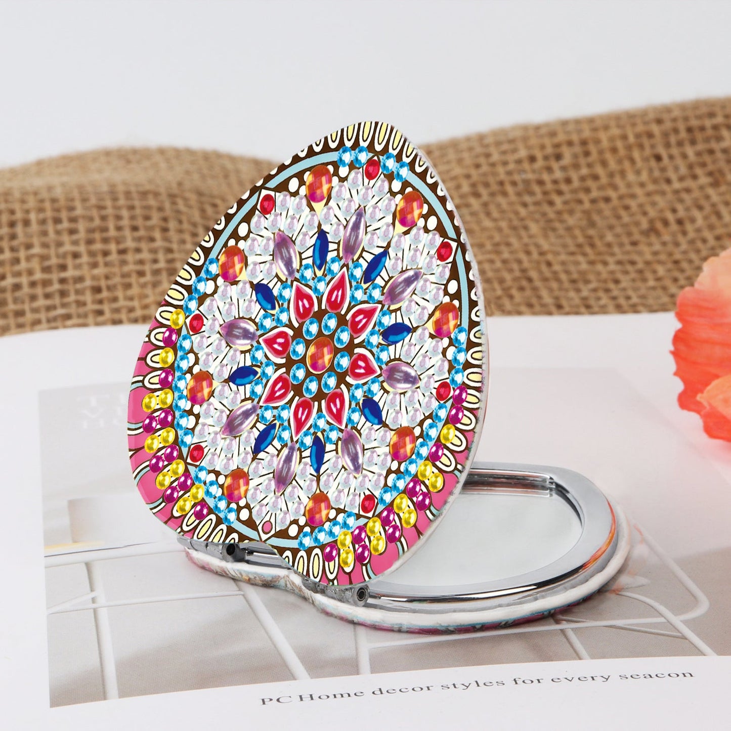 DIY Diamond Painting Creative Diamond Mini Mirror | mandala