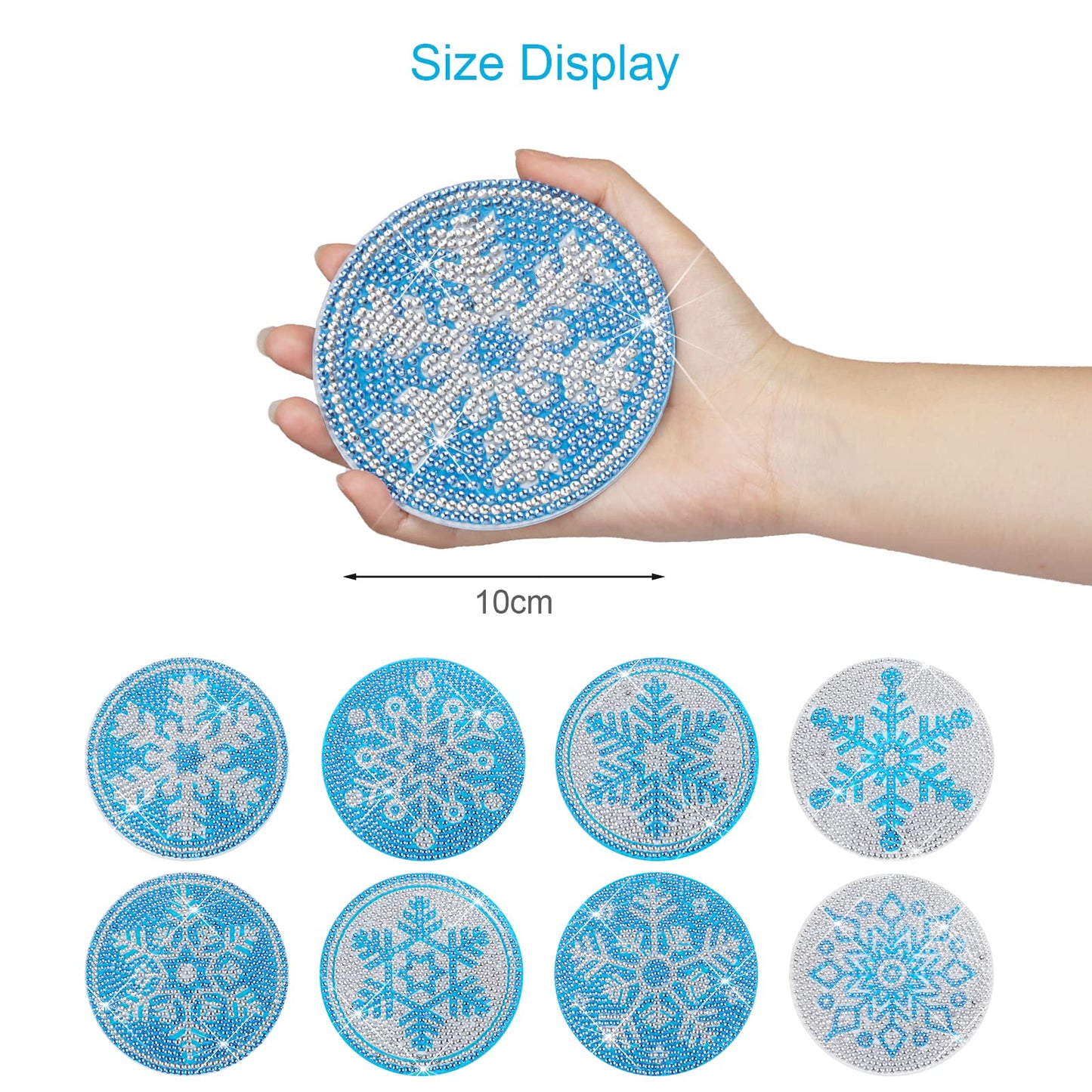 8 pcs set DIY Special Shaped Diamond Painting Coaster  |  ice and snow （no holder）