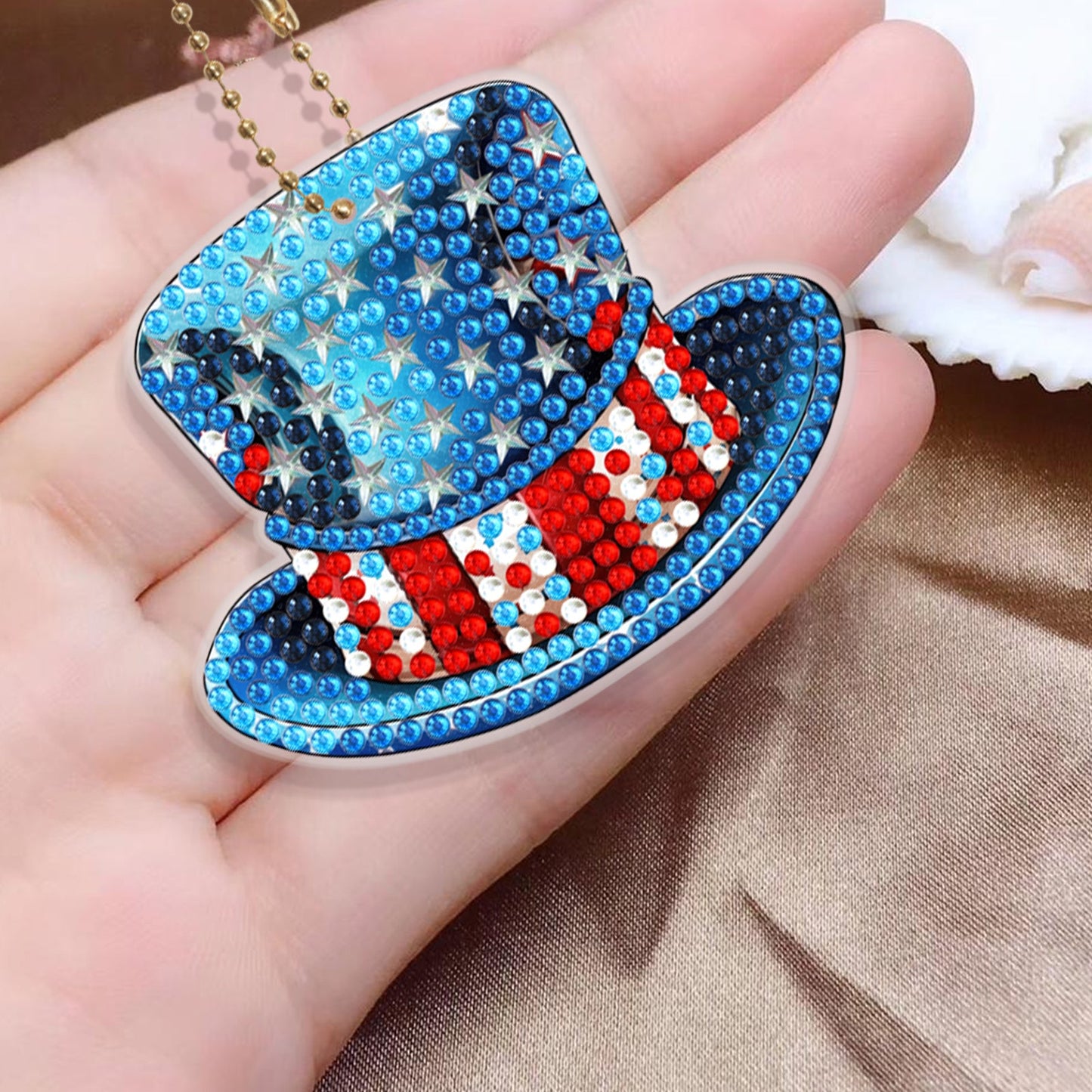 6pcs DIY Diamond Painting Keychains  | hat