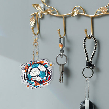 6pcs DIY Diamond Painting Keychains  | football