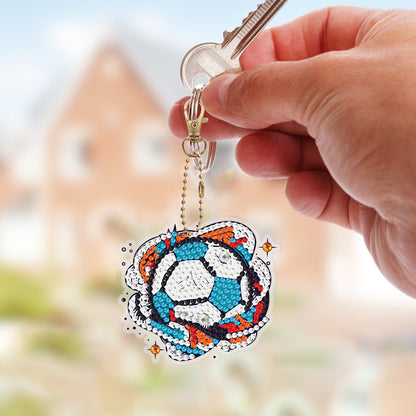 6pcs DIY Diamond Painting Keychains  | football