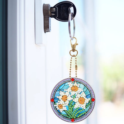 6pcs DIY Diamond Painting Keychains  | flower