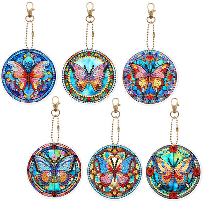 6pcs DIY Diamond Painting Keychains  | Butterfly