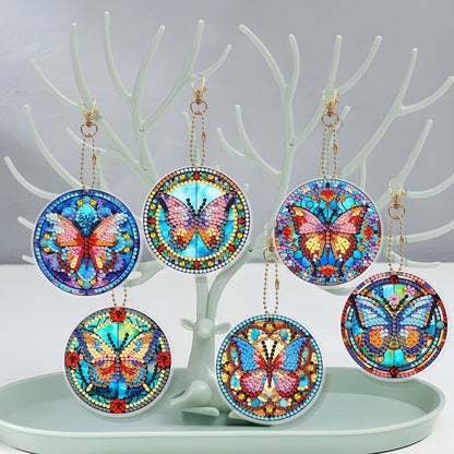 6pcs DIY Diamond Painting Keychains  | Butterfly