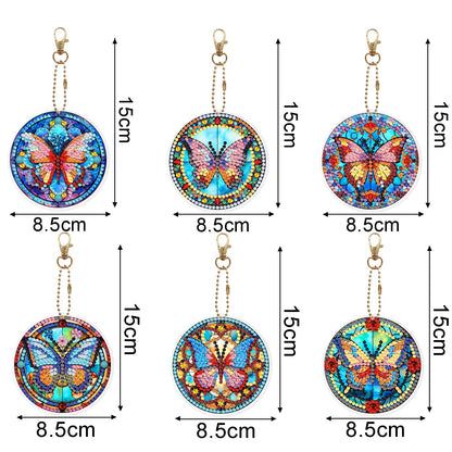 6pcs DIY Diamond Painting Keychains  | Butterfly