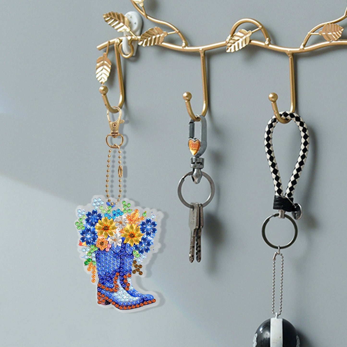 6pcs DIY Diamond Painting Keychains  | flower boots