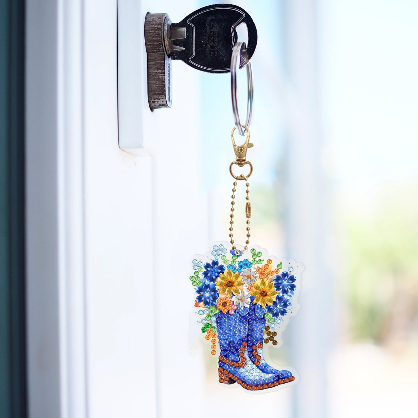 6pcs DIY Diamond Painting Keychains  | flower boots