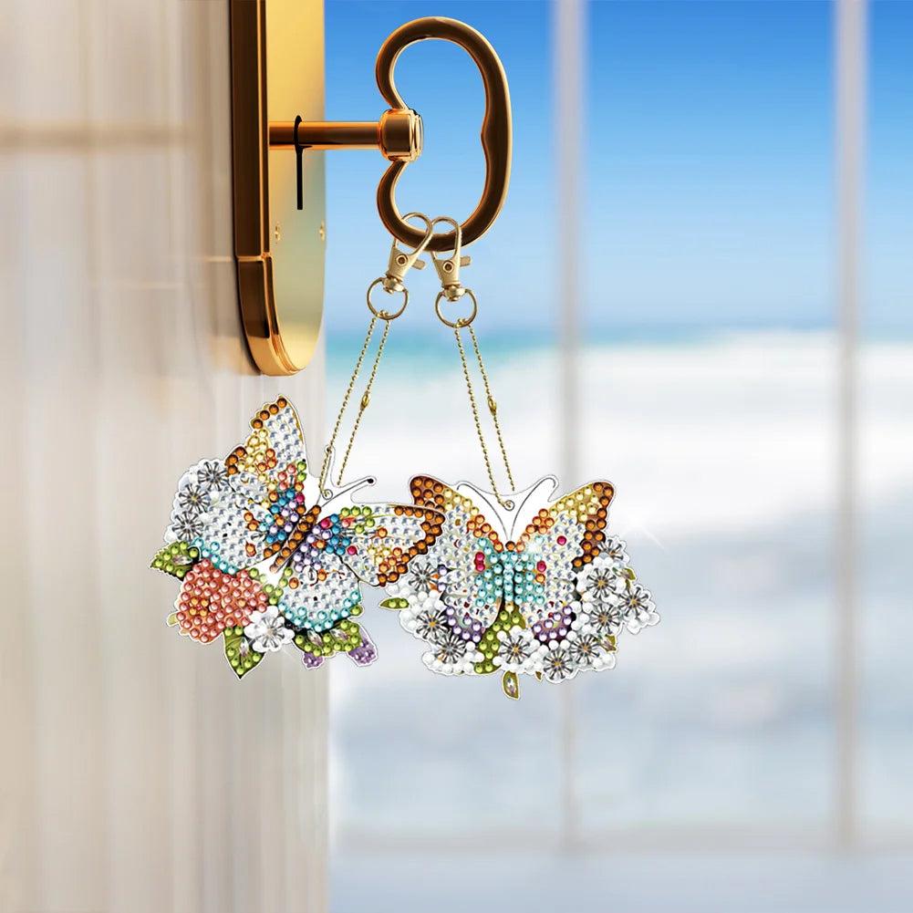 5 pcs DIY Diamond Painting Keychain  | Butterfly（single sided）