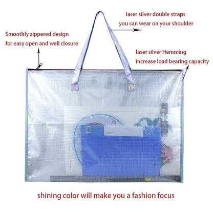 25x19in(63.5x48cm)Large Diamond Painting Bag with Handle and Zipper/Waterproof Art Storage Bag for Artworks-TOOL