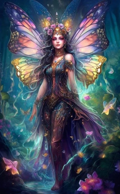 Luxury AB Velvet Diamond Painting Kit -  Butterfly Fairy