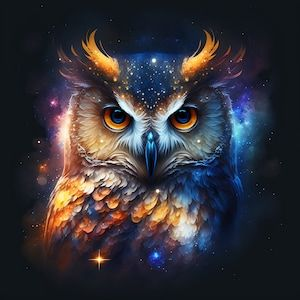 Luxury AB Velvet Diamond Painting Kit - Star owl